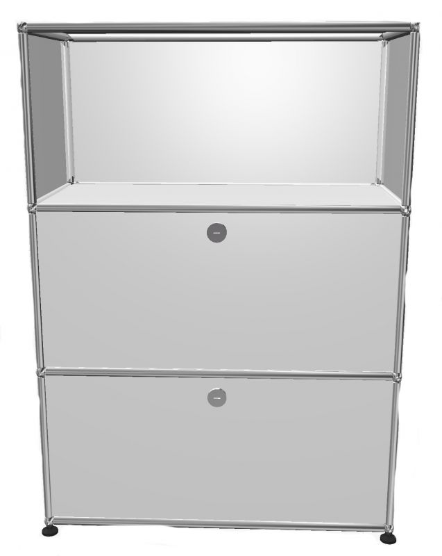 USM Haller Highboard 1 Ouvert / 2 Tiroirs Pure white - FAST DELIVERY    